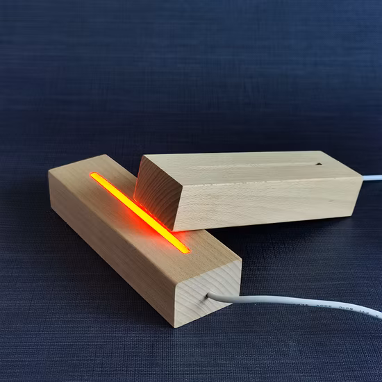 Luz de corda de madeira LED Suporte de base de exibição de luz de decoração acrílica de Natal
